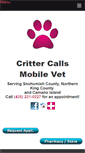 Mobile Screenshot of crittercallsmobilevet.com